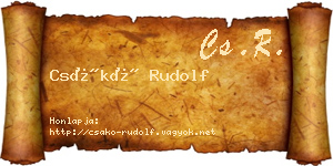 Csákó Rudolf névjegykártya